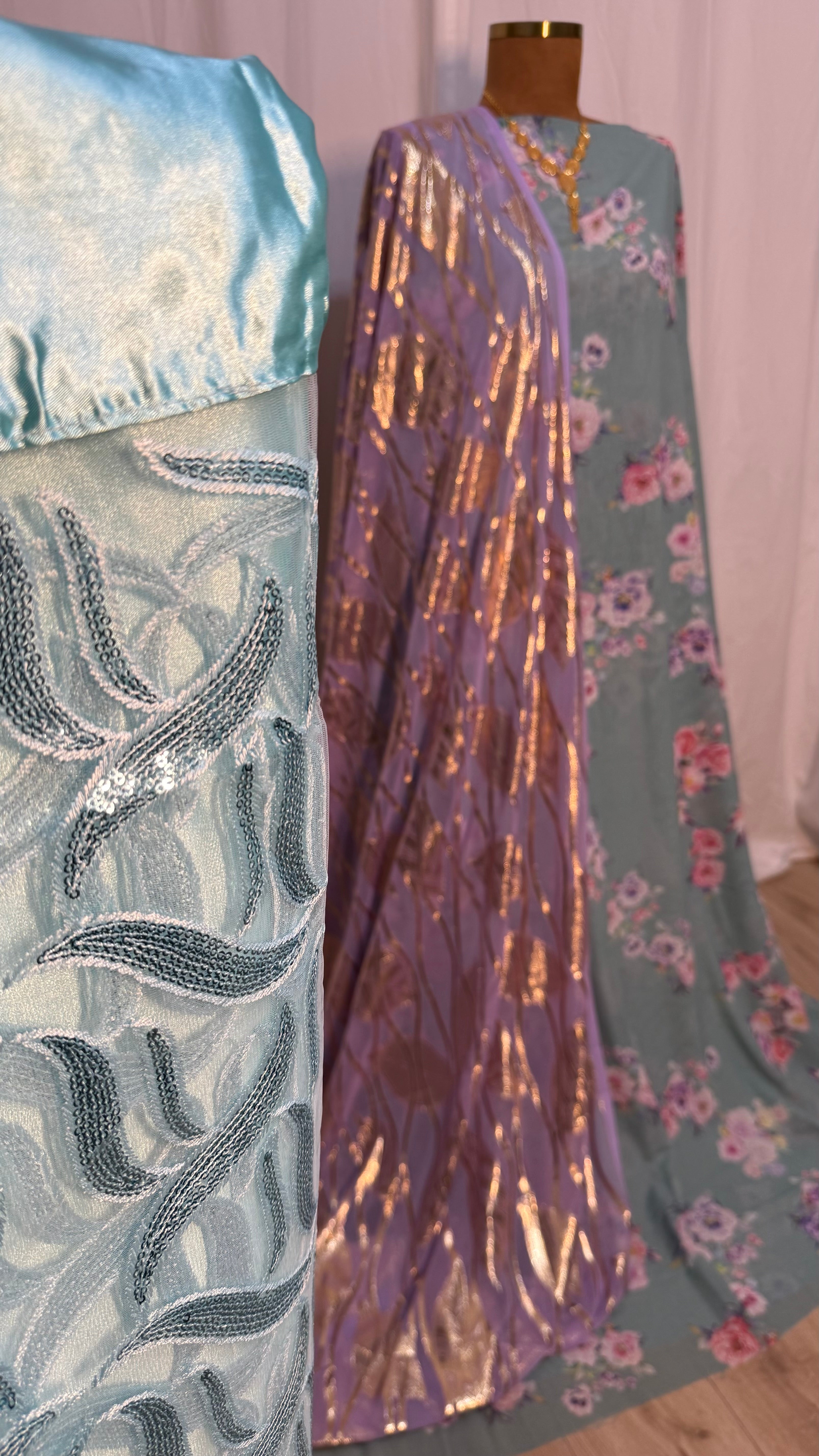 SKY BLUE & PURPLE FLORAL WIIL