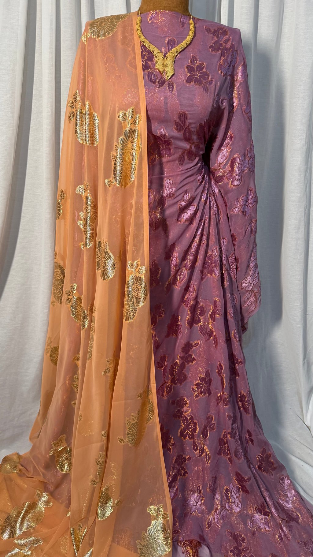 FARANSAWI -PLUM PURPLE/PEACHY