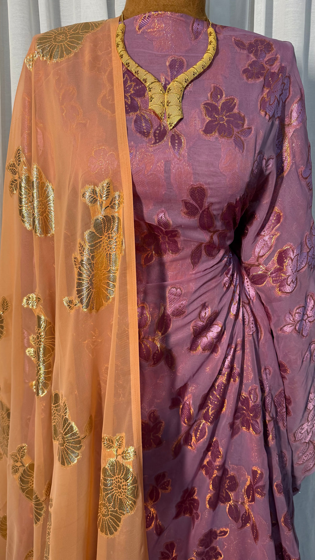 FARANSAWI -PLUM PURPLE/PEACHY