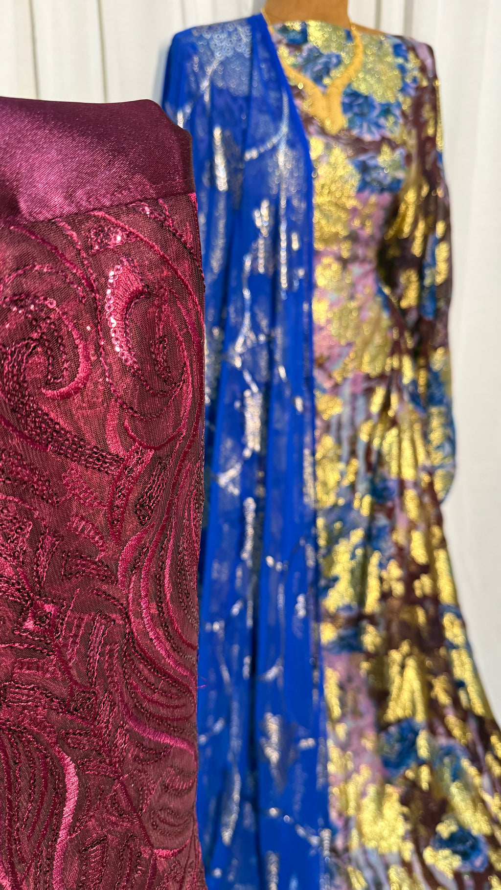 VISCOSE - LEOPARD PRINT BLUE & BURGUNDY/LILAC